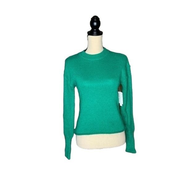 Abound Green Drop Shoulder Knit Sweater Women's XXS - Picture 1 of 5